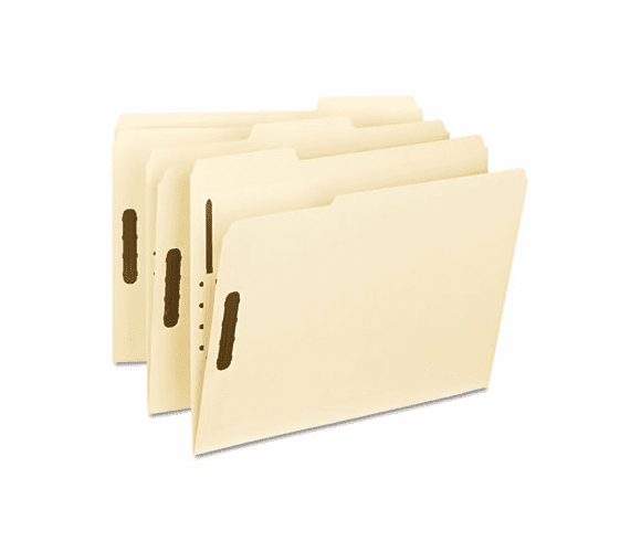 SMD14547 Folders, Two Fasteners, 1/3 Cut Assorted Top Tabs, Letter, Manila, 50/Box By SMEAD MANUFACTURING CO.