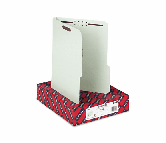 SMD14920 Two Inch Expansion Fastener Folder, 2/5 Tab, Letter, Gray Green, 25/Box By SMEAD MANUFACTURING CO.