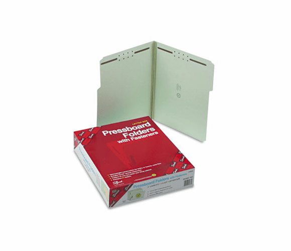 SMD14934 Two Inch Expansion Fastener Folder, 1/3 Top Tab, Letter, Gray Green, 25/Box By SMEAD MANUFACTURING CO.