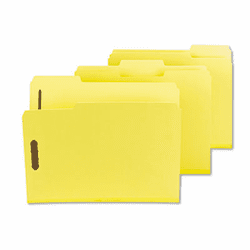 SMD14939 Colored Pressboard Fastener Folders, Letter, 1/3 Cut, Yellow, 25/Box By SMEAD MANUFACTURING CO.