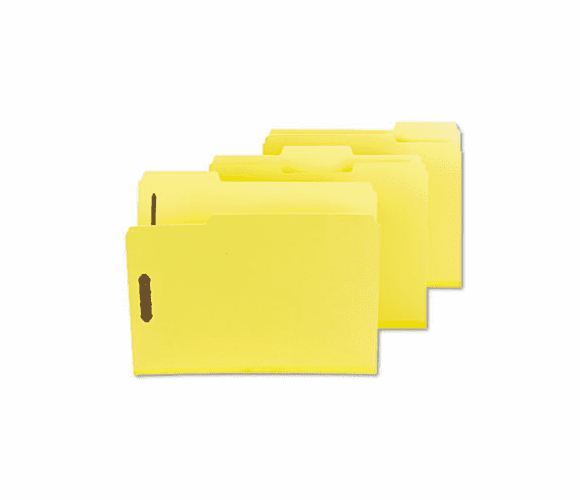 SMD14939 Colored Pressboard Fastener Folders, Letter, 1/3 Cut, Yellow, 25/Box By SMEAD MANUFACTURING CO.