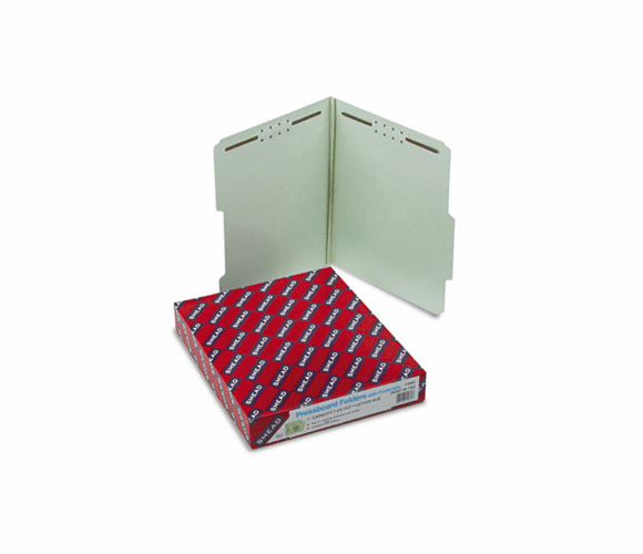 SMD14980 One Inch Expansion Fastener Folder, 2/5 Top Tab, Letter, Gray Green, 25/Box By SMEAD MANUFACTURING CO.