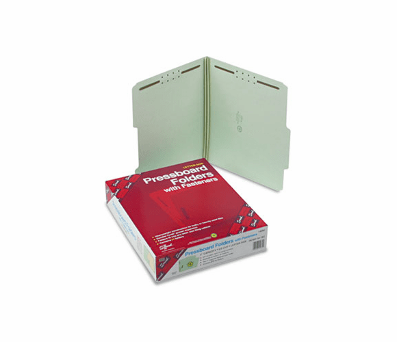 SMD14982 Two Inch Expansion Fastener Folder, 2/5 Top Tab, Letter, Gray Green, 25/Box By SMEAD MANUFACTURING CO.