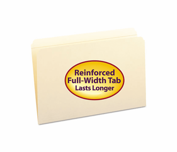 SMD15310 File Folders, Straight Cut, Reinforced Top Tab, Legal, Manila, 100/Box By SMEAD MANUFACTURING CO.