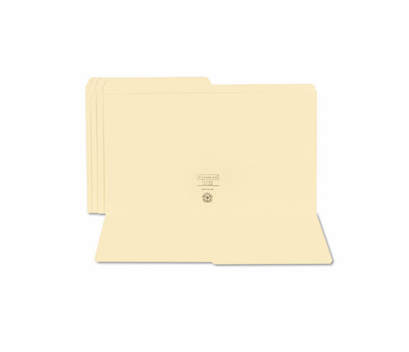 SMD15326 File Folders, 1/2 Cut, Reinforced Top Tab, Legal, Manila, 100/Box By SMEAD MANUFACTURING CO.