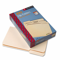 SMD15330 1/3 Cut Assorted Position File Folders, One-Ply Top Tab, Legal, Manila, 100/Box By SMEAD MANUFACTURING CO.