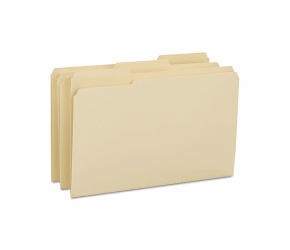 SMD15434 File Folders, 1/3 Cut Reinforced Tab, Legal, Manila, 100/Box By SMEAD MANUFACTURING CO.