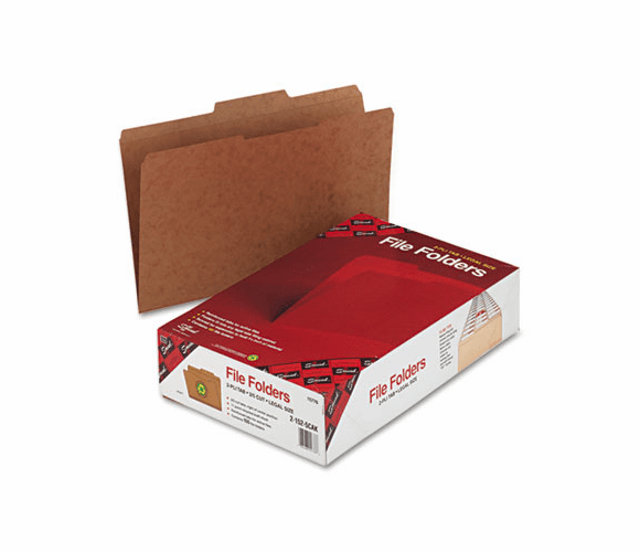 SMD15776 Guide Height Kraft Folders, 2/5 Cut, Top Tab, Legal, Brown, 100/Box By SMEAD MANUFACTURING CO.