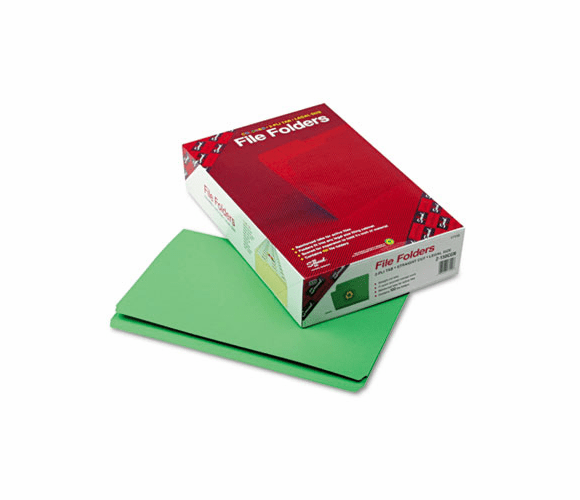 SMD17110 File Folders, Straight Cut, Reinforced Top Tab, Legal, Green, 100/Box By SMEAD MANUFACTURING CO.
