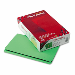 SMD17110 File Folders, Straight Cut, Reinforced Top Tab, Legal, Green, 100/Box By SMEAD MANUFACTURING CO.