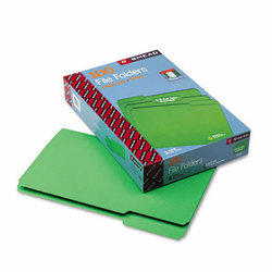 SMD17143 File Folders, 1/3 Cut Top Tab, Legal, Green, 100/Box By SMEAD MANUFACTURING CO.