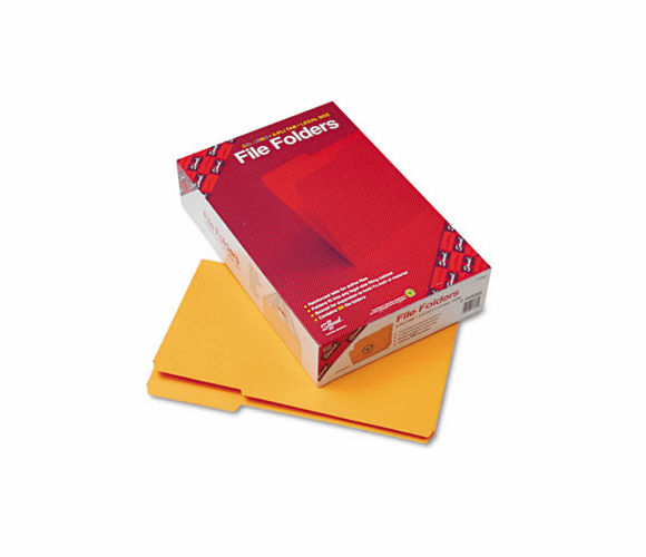 SMD17234 File Folders, 1/3 Cut, Reinforced Top Tab, Legal, Goldenrod, 100/Box By SMEAD MANUFACTURING CO.