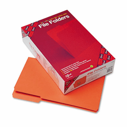 SMD17534 File Folders, 1/3 Cut, Reinforced Top Tab, Legal, Orange, 100/Box By SMEAD MANUFACTURING CO.
