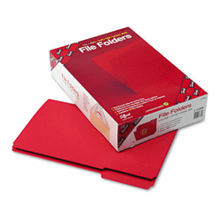 SMD17734 File Folders, 1/3 Cut, Reinforced Top tab, Legal, Red, 100/Box By SMEAD MANUFACTURING CO.