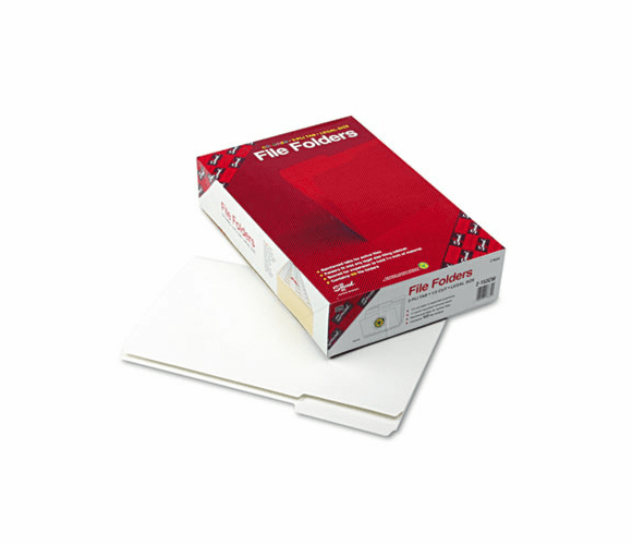 SMD17834 File Folders, 1/3 Cut, Reinforced Top Tab, Legal, White, 100/Box By SMEAD MANUFACTURING CO.