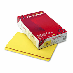 SMD17910 File Folders, Straight Cut, Reinforced Top Tab, Legal, Yellow, 100/Box By SMEAD MANUFACTURING CO.