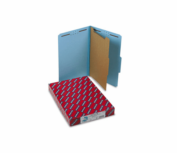 SMD18730 Pressboard Classification Folders, Legal, Four-Section, Blue, 10/Box By SMEAD MANUFACTURING CO.