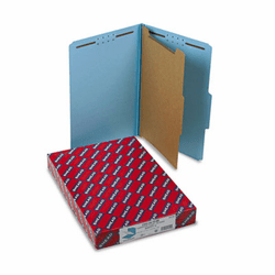 SMD18730 Pressboard Classification Folders, Legal, Four-Section, Blue, 10/Box By SMEAD MANUFACTURING CO.