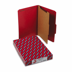 SMD18731 Pressboard Classification Folders, Legal, Four-Section, Bright Red, 10/Box By SMEAD MANUFACTURING CO.