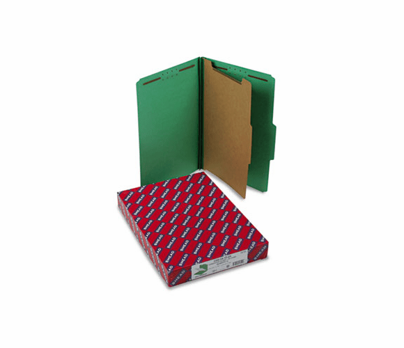 SMD18733 Pressboard Classification Folders, Legal, Four-Section, Green, 10/Box By SMEAD MANUFACTURING CO.
