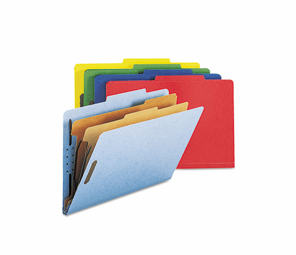SMD19025 Pressboard Classification Folders, Legal, Six-Section, Assorted Colors, 10/Box By SMEAD MANUFACTURING CO.