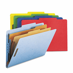 SMD19025 Pressboard Classification Folders, Legal, Six-Section, Assorted Colors, 10/Box By SMEAD MANUFACTURING CO.