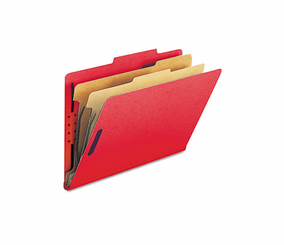 SMD19031 Pressboard Classification Folders, Legal, Six-Section, Bright Red, 10/Box By SMEAD MANUFACTURING CO.