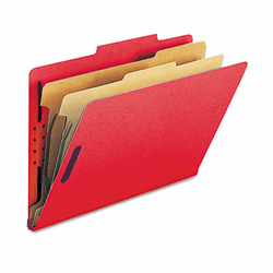 SMD19031 Pressboard Classification Folders, Legal, Six-Section, Bright Red, 10/Box By SMEAD MANUFACTURING CO.