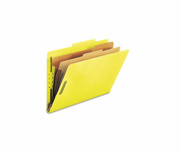 SMD19034 Pressboard Classification Folders, Legal, Six-Section, Yellow, 10/Box By SMEAD MANUFACTURING CO.