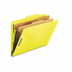 SMD19034 Pressboard Classification Folders, Legal, Six-Section, Yellow, 10/Box By SMEAD MANUFACTURING CO.