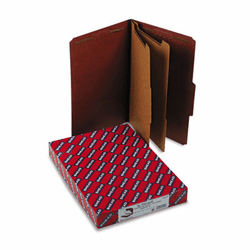 SMD19075 Pressboard Classification Folders wSelf Tab, Legal, Six-Section, Red, 10/Box By SMEAD MANUFACTURING CO.