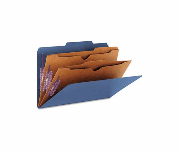 SMD19077 Pressboard Classification Folders, Two Pocket Dividers, Legal, Dark Blue, 10/Box By SMEAD MANUFACTURING CO.
