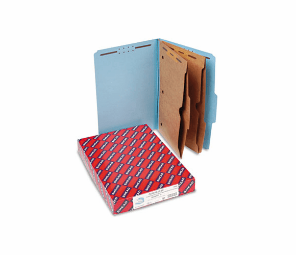 SMD19081 Pressboard Folders with Two Pocket Dividers, Legal, Six-Section, Blue, 10/Box By SMEAD MANUFACTURING CO.