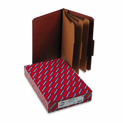 SMD19092 Pressboard Classification Folders, Self Tab, Legal, Eight-Section, Red, 10/Box By SMEAD MANUFACTURING CO.