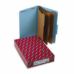 SMD19094 3" Expansion Classification Folders, 2/5 Cut, Legal, Eight-Section, Blue, 10/Box By SMEAD MANUFACTURING CO.
