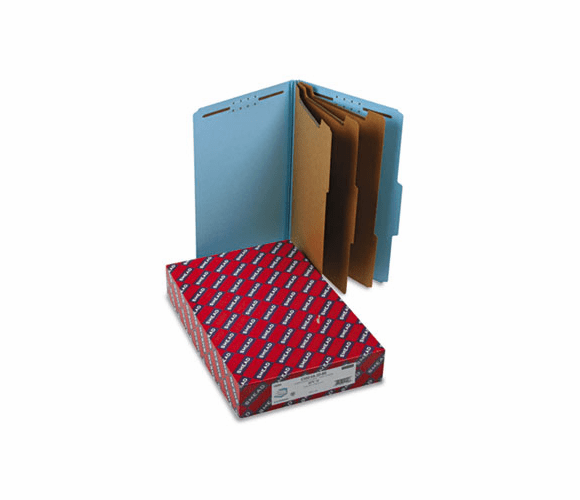 SMD19094 3" Expansion Classification Folders, 2/5 Cut, Legal, Eight-Section, Blue, 10/Box By SMEAD MANUFACTURING CO.