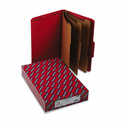 SMD19095 3" Expansion Folders with 2/5 Cut Tab, Legal, Eight-Section, Bright Red, 10/Box By SMEAD MANUFACTURING CO.