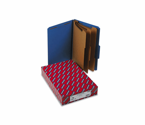 SMD19096 3" Expansion Classification Folder, 2/5 Cut, Legal, 8-Section, Dark Blue, 10/Box By SMEAD MANUFACTURING CO.