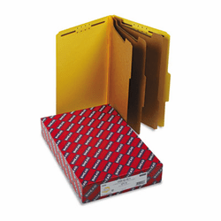 SMD19098 3" Expansion Classification Folders, 2/5 Cut, Legal, 8-Section, Yellow, 10/Box By SMEAD MANUFACTURING CO.