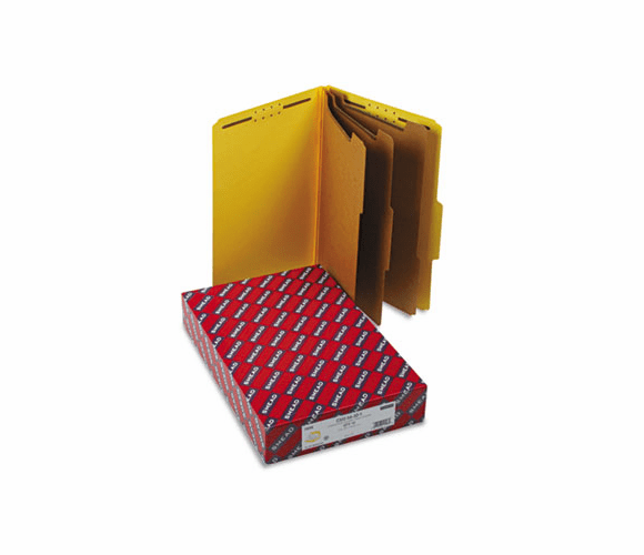 SMD19098 3" Expansion Classification Folders, 2/5 Cut, Legal, 8-Section, Yellow, 10/Box By SMEAD MANUFACTURING CO.