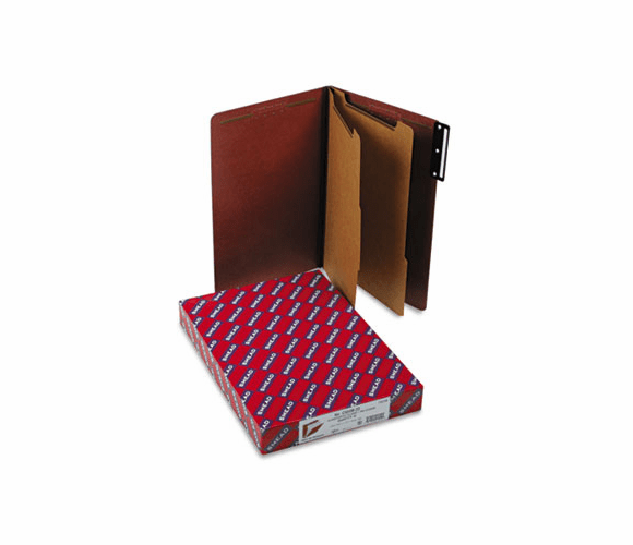 SMD19230 Pressboard Classification Folders, Metal Tab, Legal, Six-Section, Red, 10/Box By SMEAD MANUFACTURING CO.