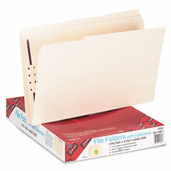 SMD19534 Folders, One Fastener, 1/3 Cut Assorted, Top Tab, Legal, Manila, 50/Box By SMEAD MANUFACTURING CO.