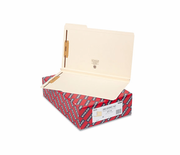 SMD19595 1 1/2 Inch Expansion Folders, Two Fasteners, 1/3 Top Tab, Legal, Manila, 50/Box By SMEAD MANUFACTURING CO.