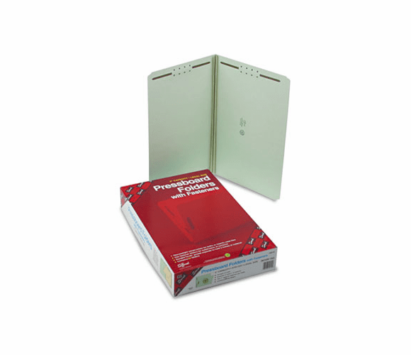 SMD19910 Two Inch Expansion Fastener Folder, Straight Tab, Legal, Gray Green, 25/Box By SMEAD MANUFACTURING CO.