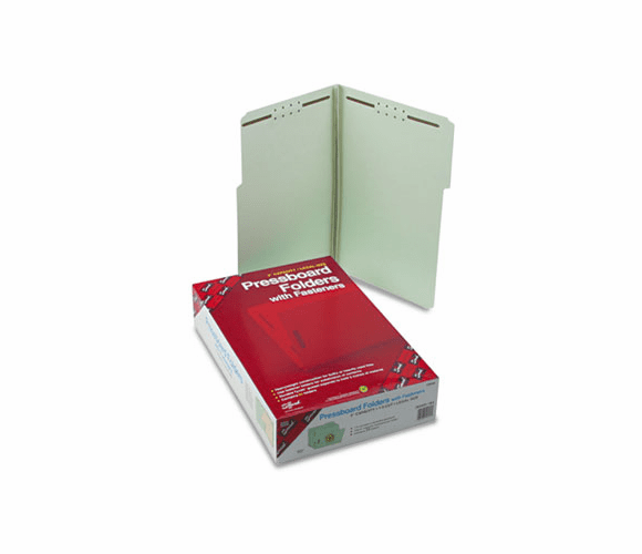 SMD19944 Three Inch Expansion Fastener Folder, 1/3 Top Tab, Legal, Gray Green, 25/Box By SMEAD MANUFACTURING CO.