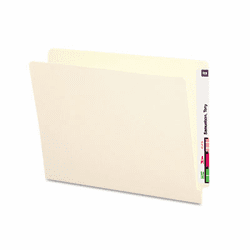 SMD24109 Folders, Straight Cut, Reinforced End Tab, Letter, Manila, 100/Box By SMEAD MANUFACTURING CO.