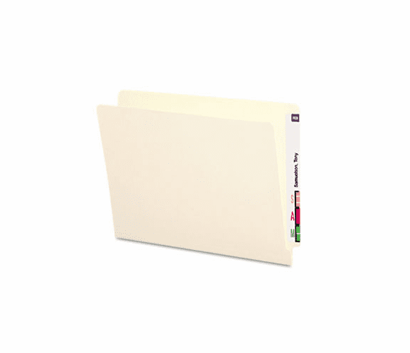 SMD24109 Folders, Straight Cut, Reinforced End Tab, Letter, Manila, 100/Box By SMEAD MANUFACTURING CO.