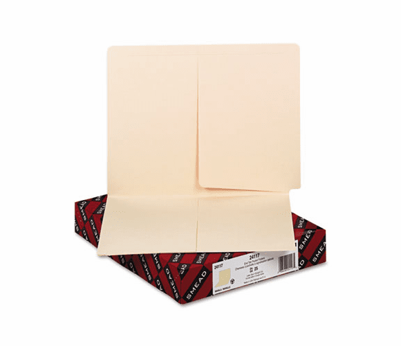 SMD24117 Folders, Front/Back Interior Pockets, Straight End Tab, Letter, Manila, 25/Box By SMEAD MANUFACTURING CO.