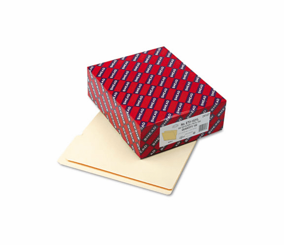 SMD24127 Folders, 1/2 Cut Top, Reinforced End Tab, Letter, Manila, 100/Box By SMEAD MANUFACTURING CO.