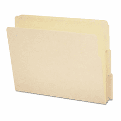 SMD24130 End Tab File Folder, 1/3 Tab, Assorted, Letter, Manila, 100/Box By SMEAD MANUFACTURING CO.